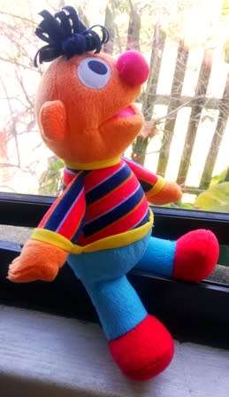 Vintage Ernie from Sesame Street by Fisher-Price. 28cm.