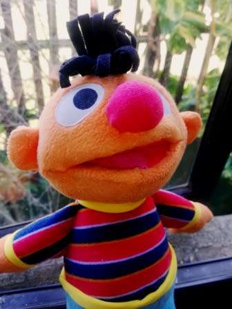 Vintage Ernie from Sesame Street by Fisher-Price. 28cm.
