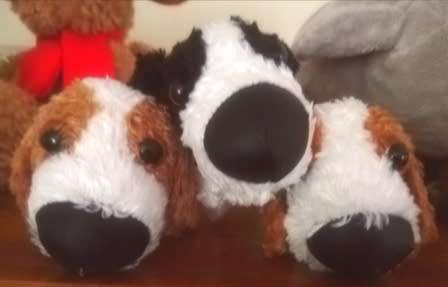 3x The Dog Big Head Artlist Collection. Original `Accept No Copycats` Plush Soft Toys.