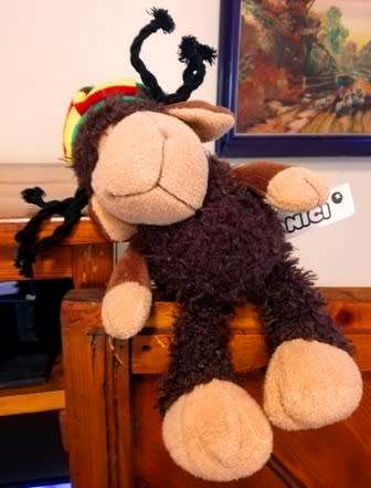 Nici Plush Soft Toy! Jolly Mah Brown Sheep with Non-Removable Rasta Beanie. 28cm.
