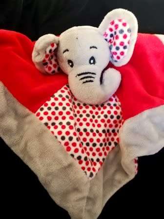 Cute Elephant -  Baby Comfort/Toy Blanket made by Knax. 25cm.