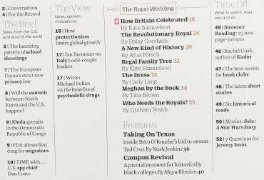 Time Magazine.  June 4, 2018.  Commerative Issue. The Modern Royals.