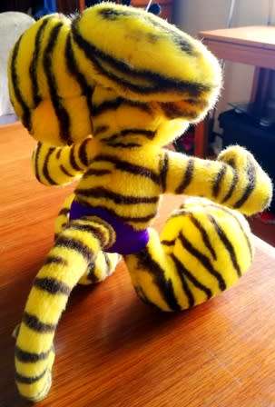 Rare Vintage Diddl Yellow, Posable Tiger Mouse. Thomas Goletz. 30cm.