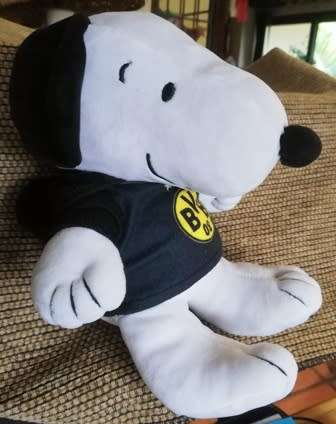 Happiness is a hug from Snoopy. He teams with the German Football Team BVB 09. 25cm.