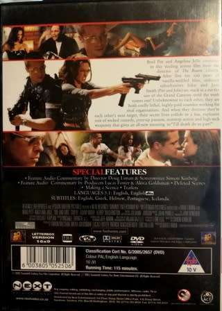 Mr. & Mrs. Smith. Brad Pitt & Angelina Jolie. Smouldering Action Movie! DVD.
