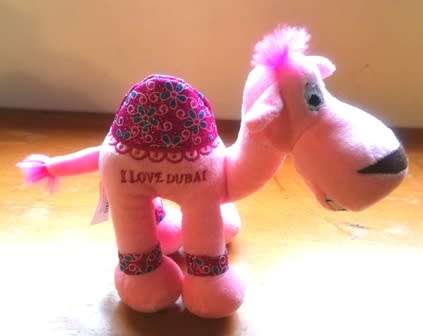 Glitzy `I Love Dubai` little pink Camel called Shimmy! Soo cute! 19cm.
