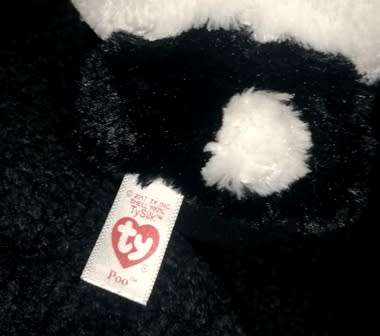 TY. Poo the Panda a Beanie Boo  phone/toy holder. 2017. 12cm.