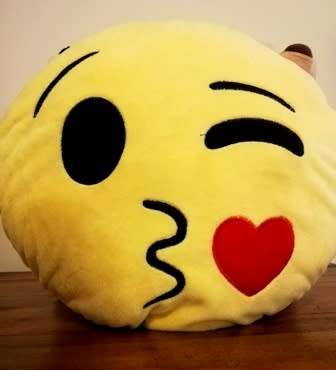 Cute Emoji with a Kiss! Plush Pillow/Toy. 30cm.