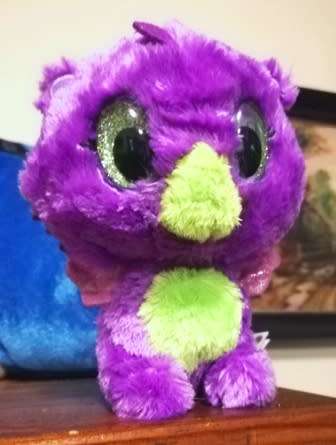 Hatchimals Soft Toy with Pink Wings and Yellow Glitter Eyes. 15cm. Collect them all!