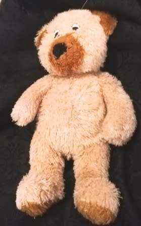 Biggles the Bear for Baby with a rattle in tummy. 30cm. Cuteness!