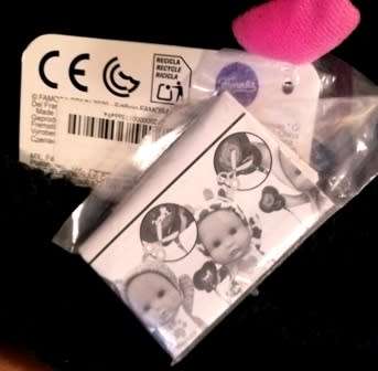 RARE Famosa Nenuco Little Doll. Mini Panda Costume with Pacifier. Tags. 18cm.