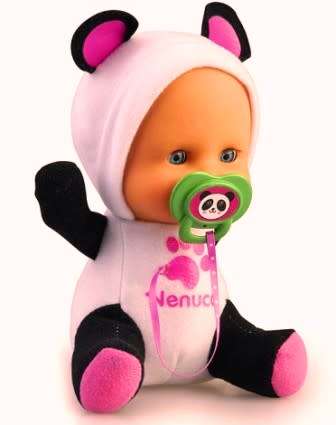 RARE Famosa Nenuco Little Doll. Mini Panda Costume with Pacifier. Tags. 18cm.