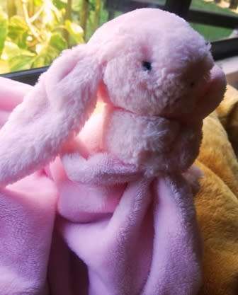 Jellycat Pink Bashful Bunny Soother. Plush Baby Comfort/Toy Blanket. 34cm.
