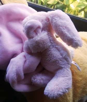 Jellycat Pink Bashful Bunny Soother. Plush Baby Comfort/Toy Blanket. 34cm.