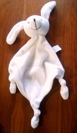 Color Dream White Bunny.  Plush Unisex Baby Comfort/Toy Blanket made by Tarifold.