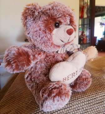 Plush, Little Bear with Berlin Heart. 20cm.