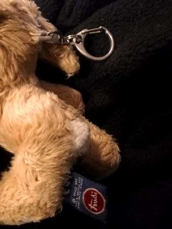 Benny the Bunny a small Trudi plush toy with a keyring clip. 12cm.