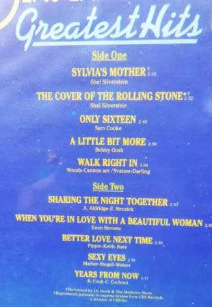 Vintage Vinyl. Dr. Hook Greatest Hits. Capitol Records 1980.