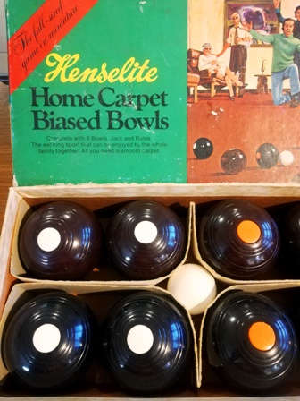 Vintage Game! Home Carpet Biased Bowls by Henselite. Fun for the whole family!