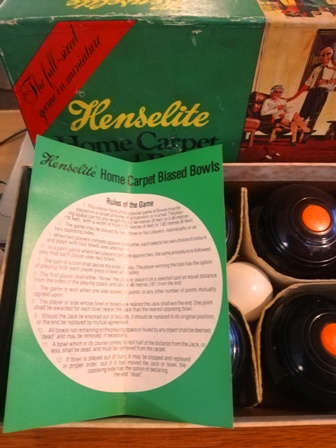 Vintage Game! Home Carpet Biased Bowls by Henselite. Fun for the whole family!