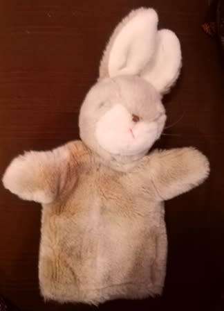 Rocky the Rabbit. A plush Hand Puppet. 33cm.
