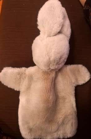 Rocky the Rabbit. A plush Hand Puppet. 33cm.