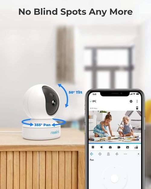 Instacam Reolink E1 3MP V2 AI (Includes Person & Pet Detection) - Indoor Super HD WiFi PTZ Security