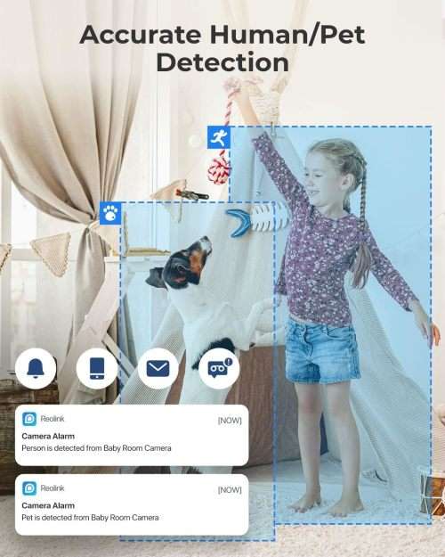 Instacam Reolink E1 3MP V2 AI (Includes Person & Pet Detection) - Indoor Super HD WiFi PTZ Security
