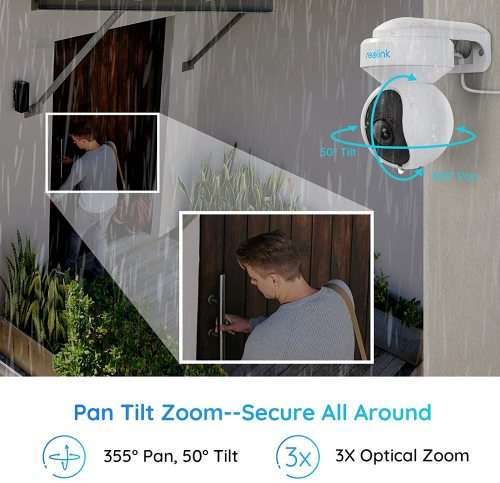 Instacam Reolink E1 Outdoor - 5MP Spotlight Weatherproof AI Detection WiFi PTZ Security Camera