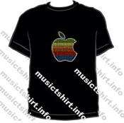 Sound Activated  Light Up  Fashion EL  Music  T -Shirt Apple