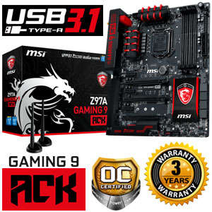 MSI Z97-Gaming 9 ACK Plus !! i7 4790 K 4.5 Ghz CPU and 8 GB Corsair Dominator Platinum 2333 Mhz RAM