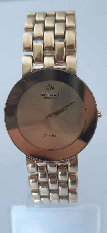 RAYMOND WEIL OF GENEVE OTHELLO EXCLUSIVE(VERY RARE)  18K YELLOW GOLD ELECTROPLATED