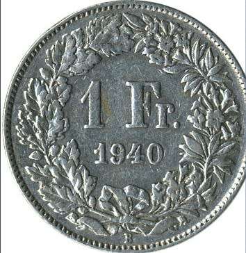 1940 SILVER 1 FRANK COIN (RARE)