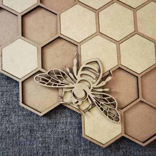 Limited Edition Bee Hive Wall Clock 50 cm - Dark Background