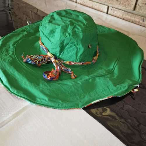 Double Sided Wide Brim Sunhat Dark Green