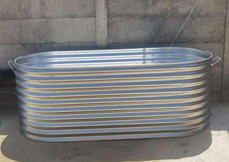 Corrugated Bath with 20mm outlet  - 2000mmL x 700mmW x 600mmH