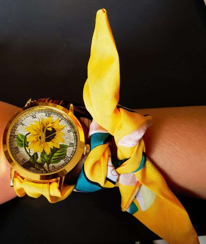 Sunflower Ribbon Tie Watch
