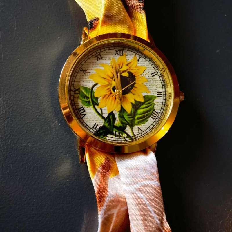 Sunflower Ribbon Tie Watch