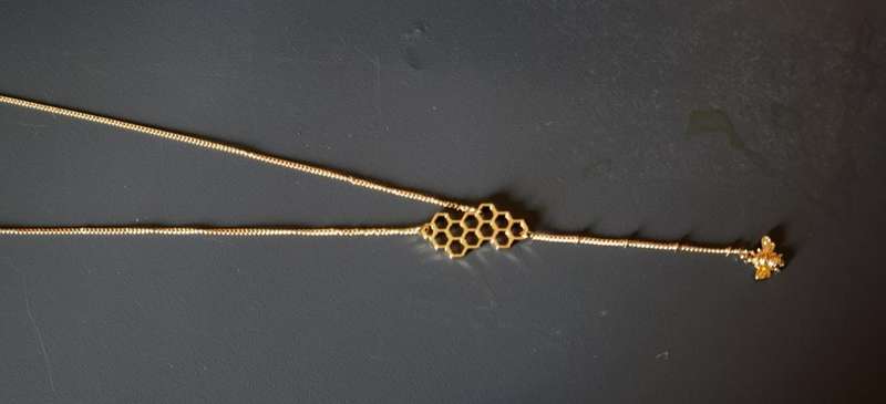 Bee & Honeycomb Charm Necklace