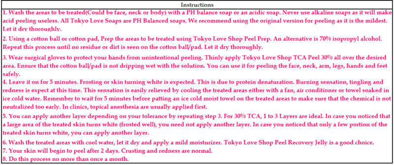 Japanese TCA Peel - 30% - Face and Body