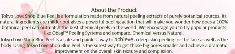 Japanese Blue Peel (Obagi, Zenofusion) - Face and Body