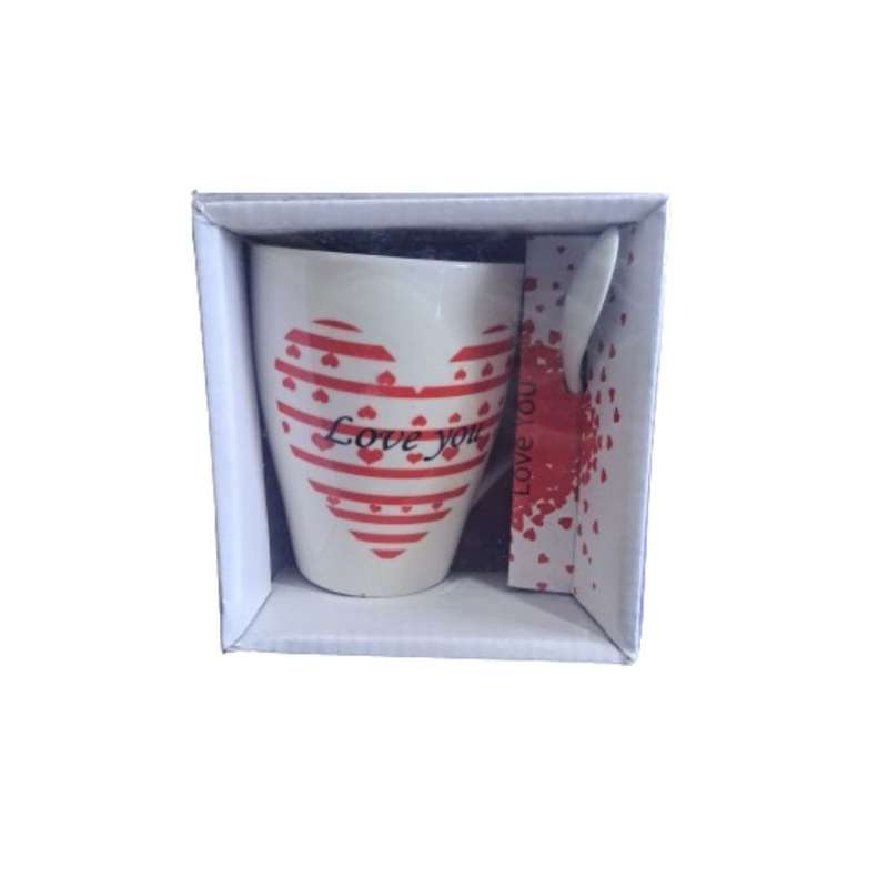 I love you Gift mug and spoon- white