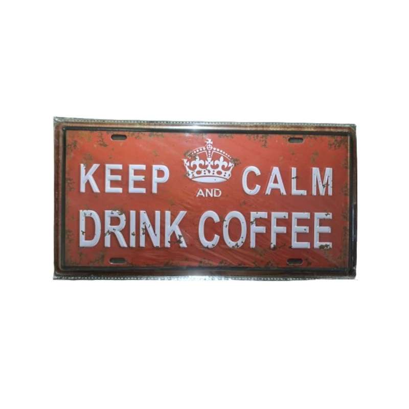 Keep Calm and Drink Coffee Metal Wall Art