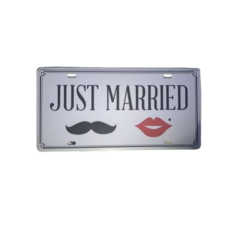 Just Married Metal Wall Art