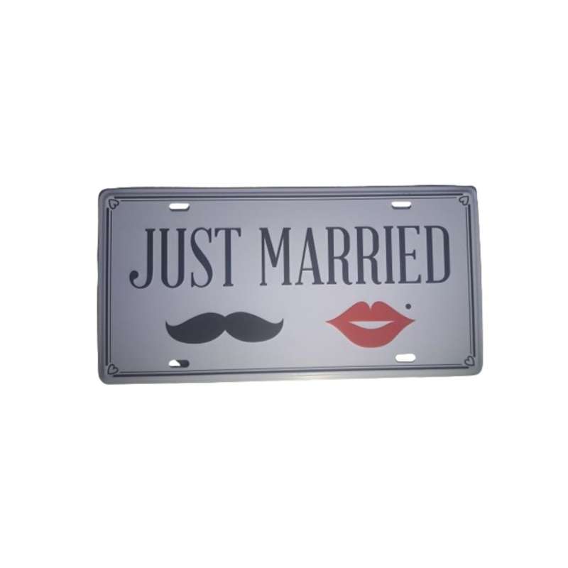 Just Married Metal Wall Art