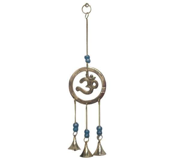 Brass Aum, bells & beads - Wind Chime