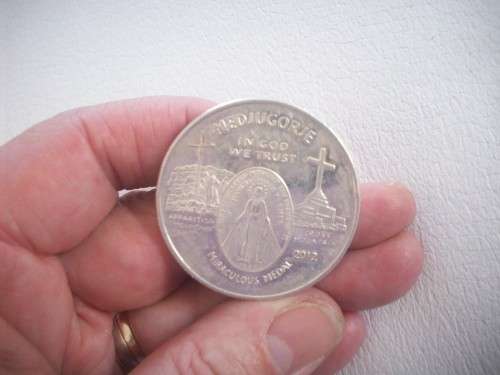 Medjugorje solid silver coin - called the miraculous medal....