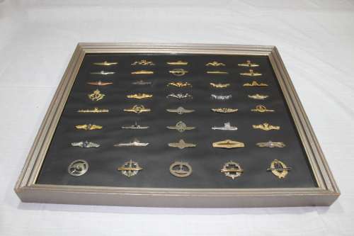 Submarine badges x 40! Worldwide badges framed - once off collection!