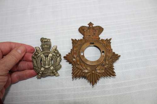 Boer war Scottish King's Borderers helmet plate and centre - rare!