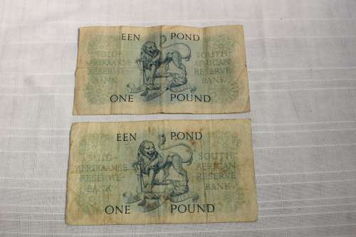 S. A. One pound notes x 2 - take both for R 135!